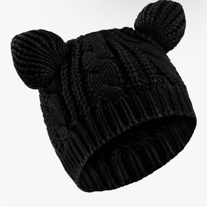 Cat Ears Women’s Beanie Hat, Black 🖤🐈‍⬛